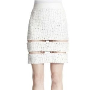 Alexander Wang lambskin-croc eyelet skirt